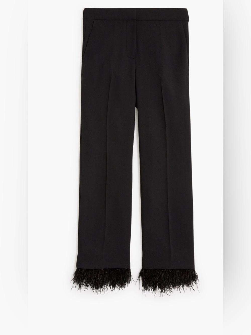 J. Crew Black Wide-Leg Pants with Feather Hem